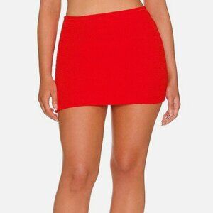 Good American Always Fits Mini Skirt Bright Poppy Red 00/0